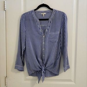 Silk Striped Joie Tie Blouse
